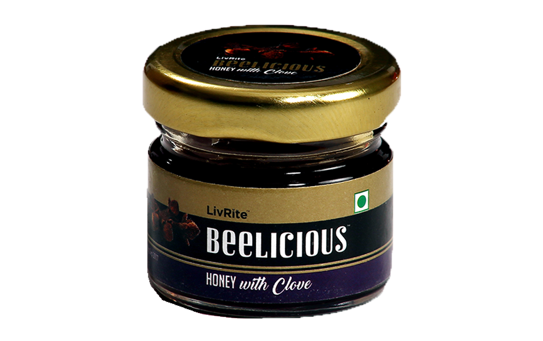 LivRite Beelicious Honey with Clove    Glass Jar  30 grams